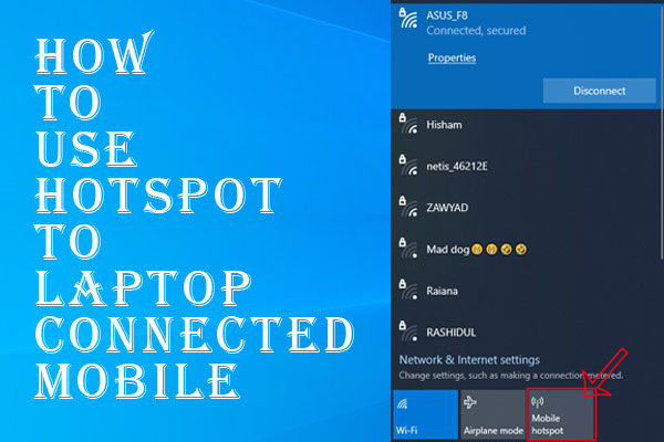 how to Use hotspot to laptop Connected Mobile windows 10